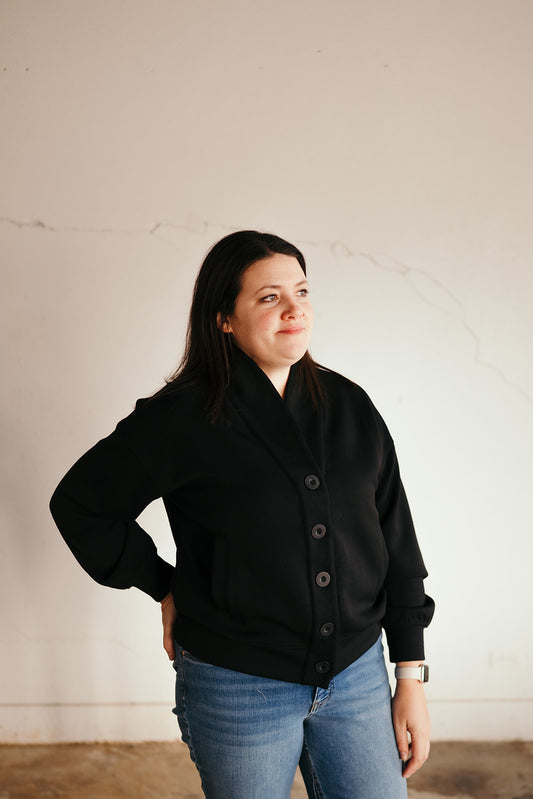 Black Scuba Cardigan