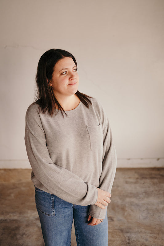 Elan Grey Crew Sweater