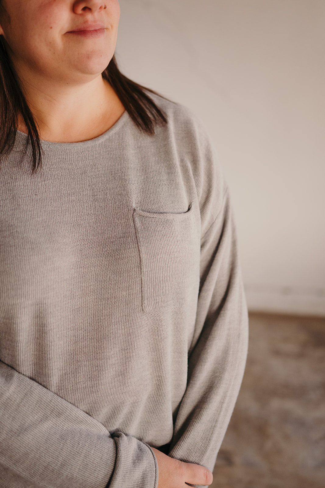 Elan Grey Crew Sweater