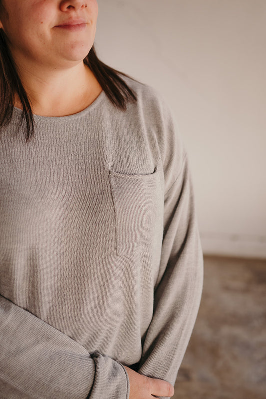 Elan Grey Crew Sweater