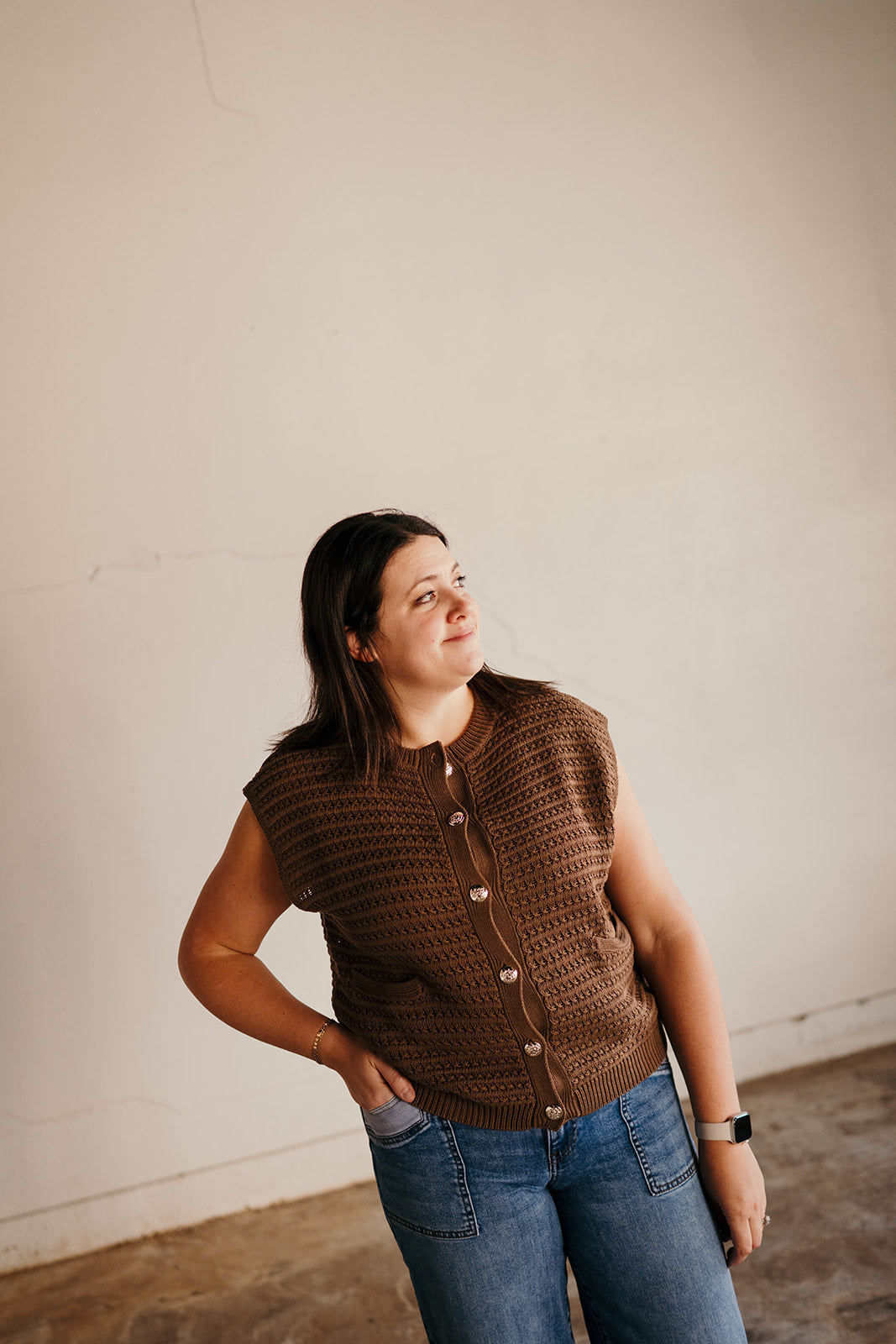 Elan Camel Cardigan Sweater