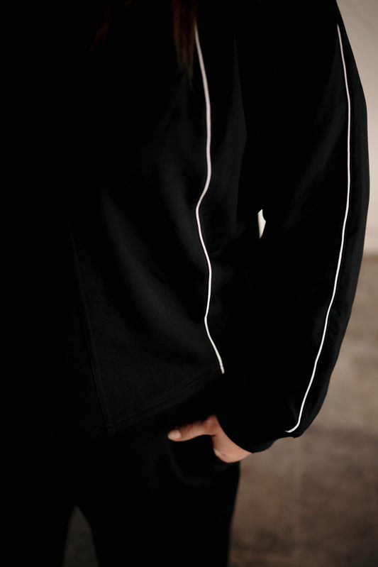 Tribal Black Piping Sweatshirt