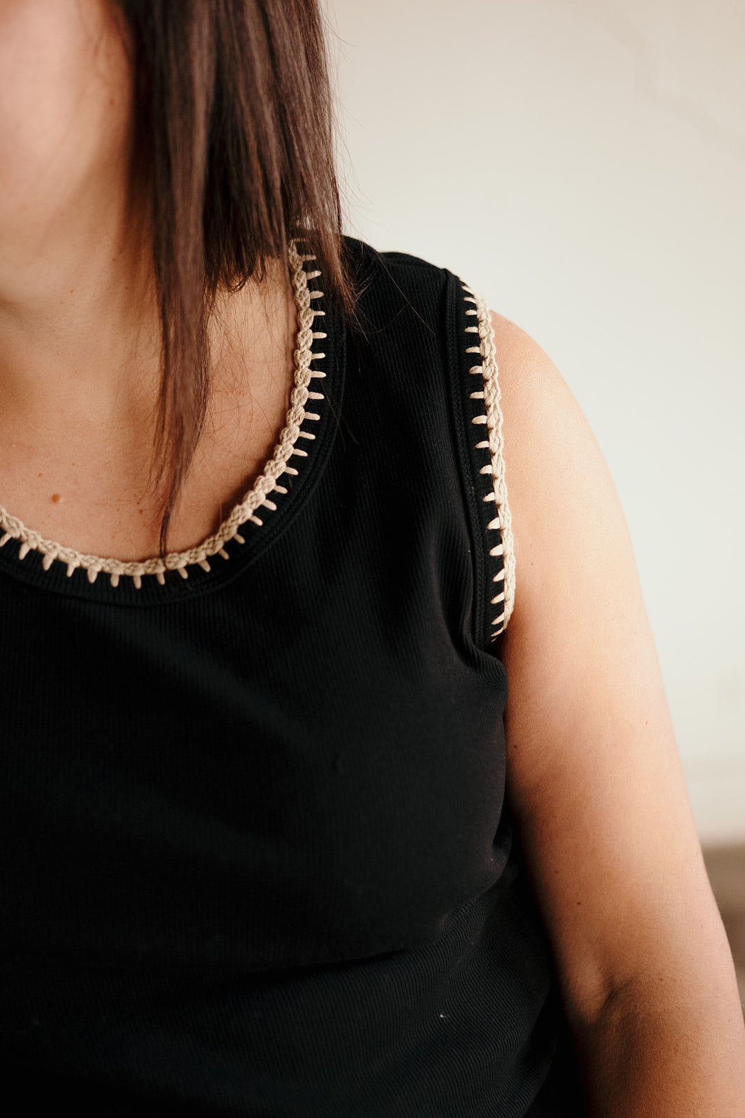 Tribal Crochet Trim Tank