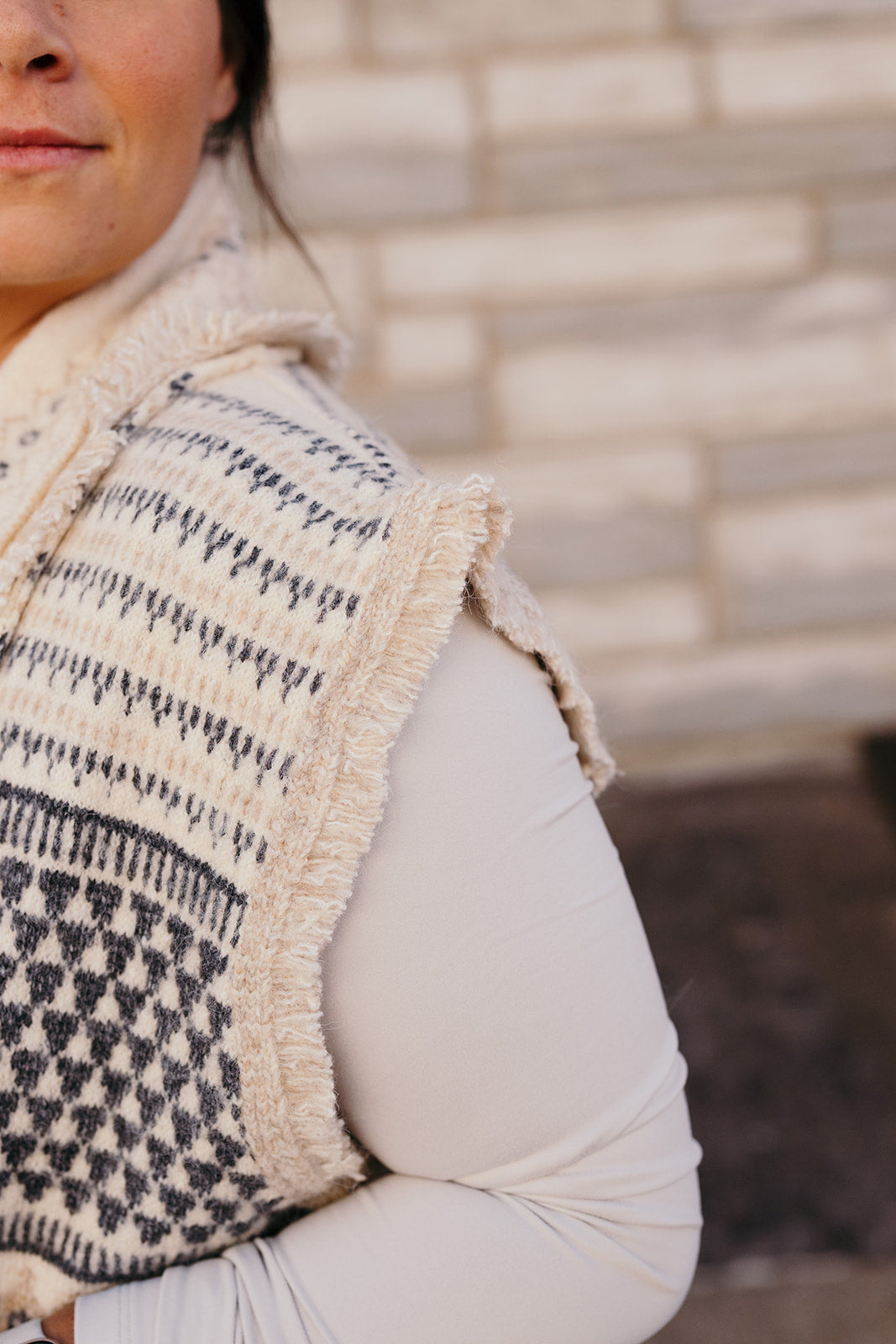 Elan Off White Belted Vest