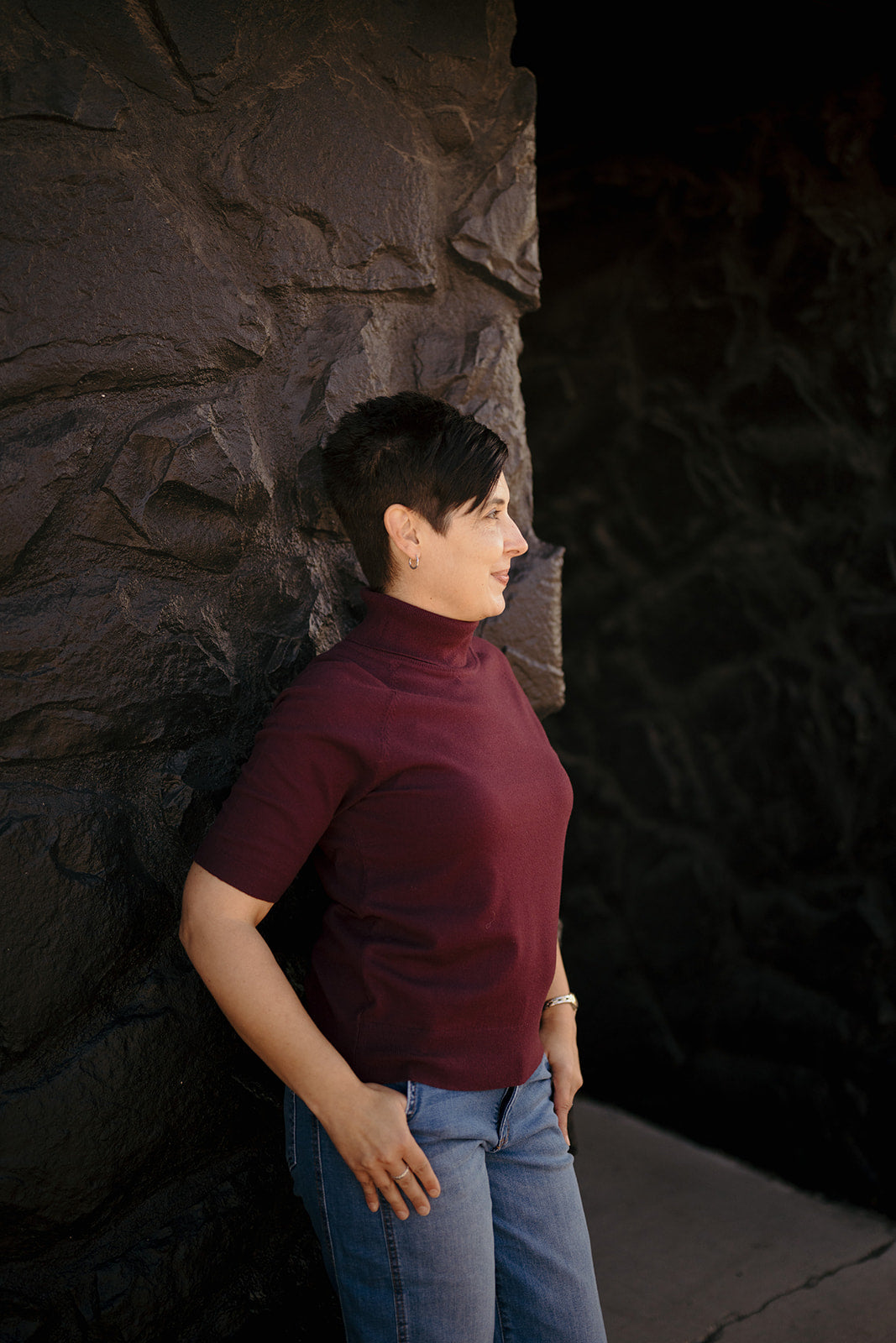 Plum Short Sleeve Turtleneck