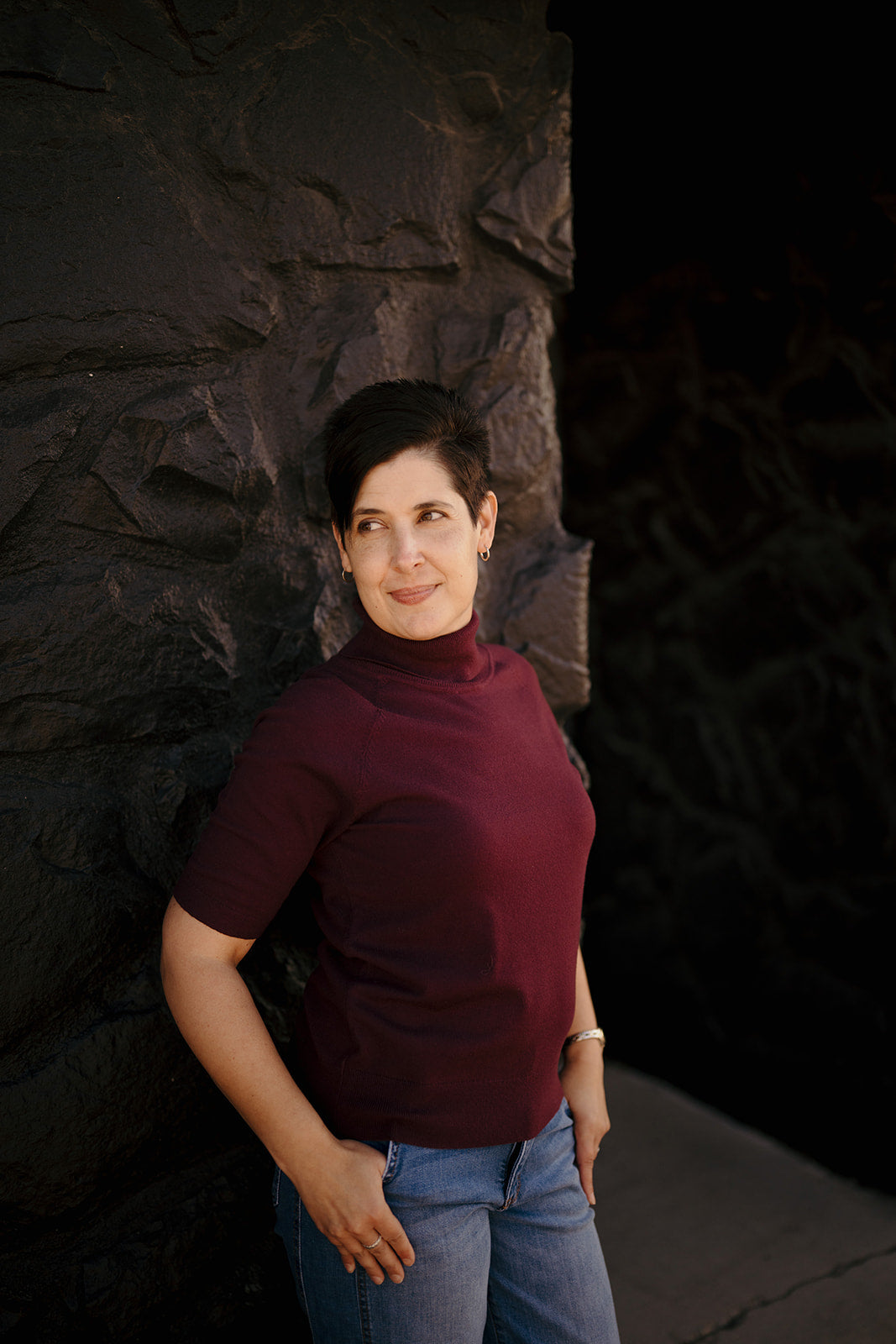 Plum Short Sleeve Turtleneck