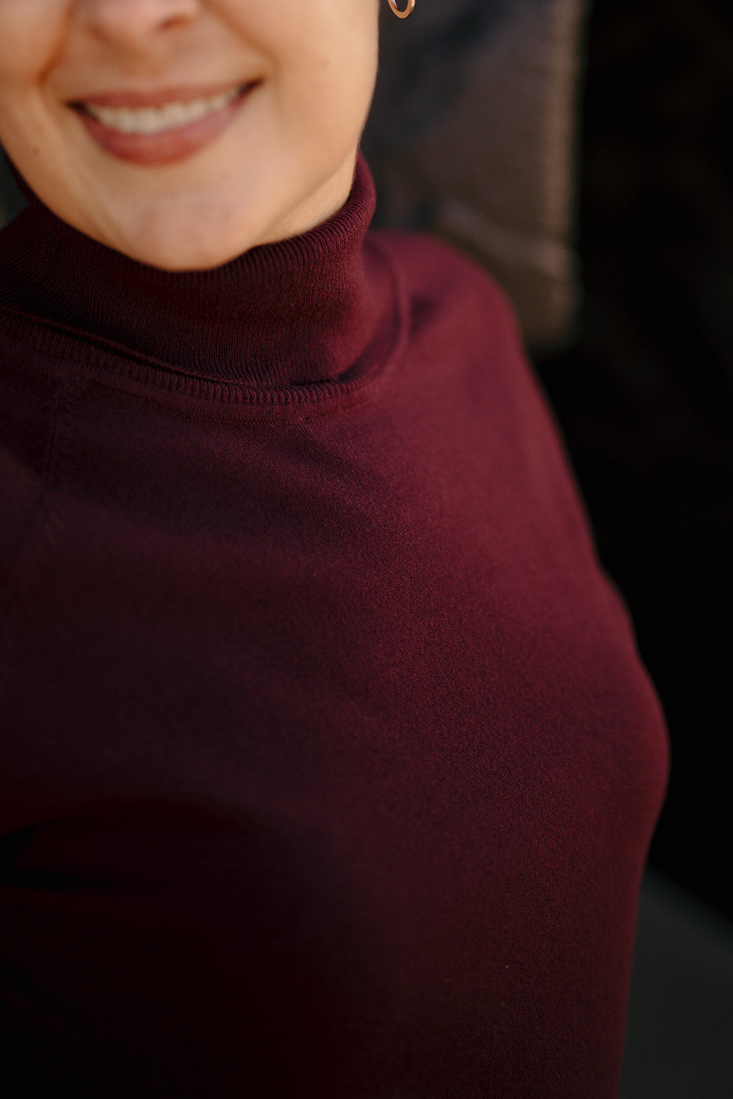 Plum Short Sleeve Turtleneck