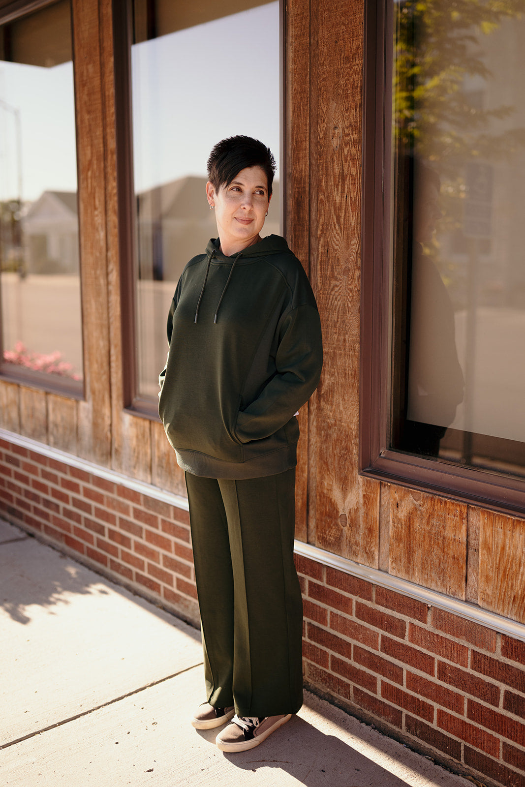 Tribal Cedargreen Wide Leg Pant
