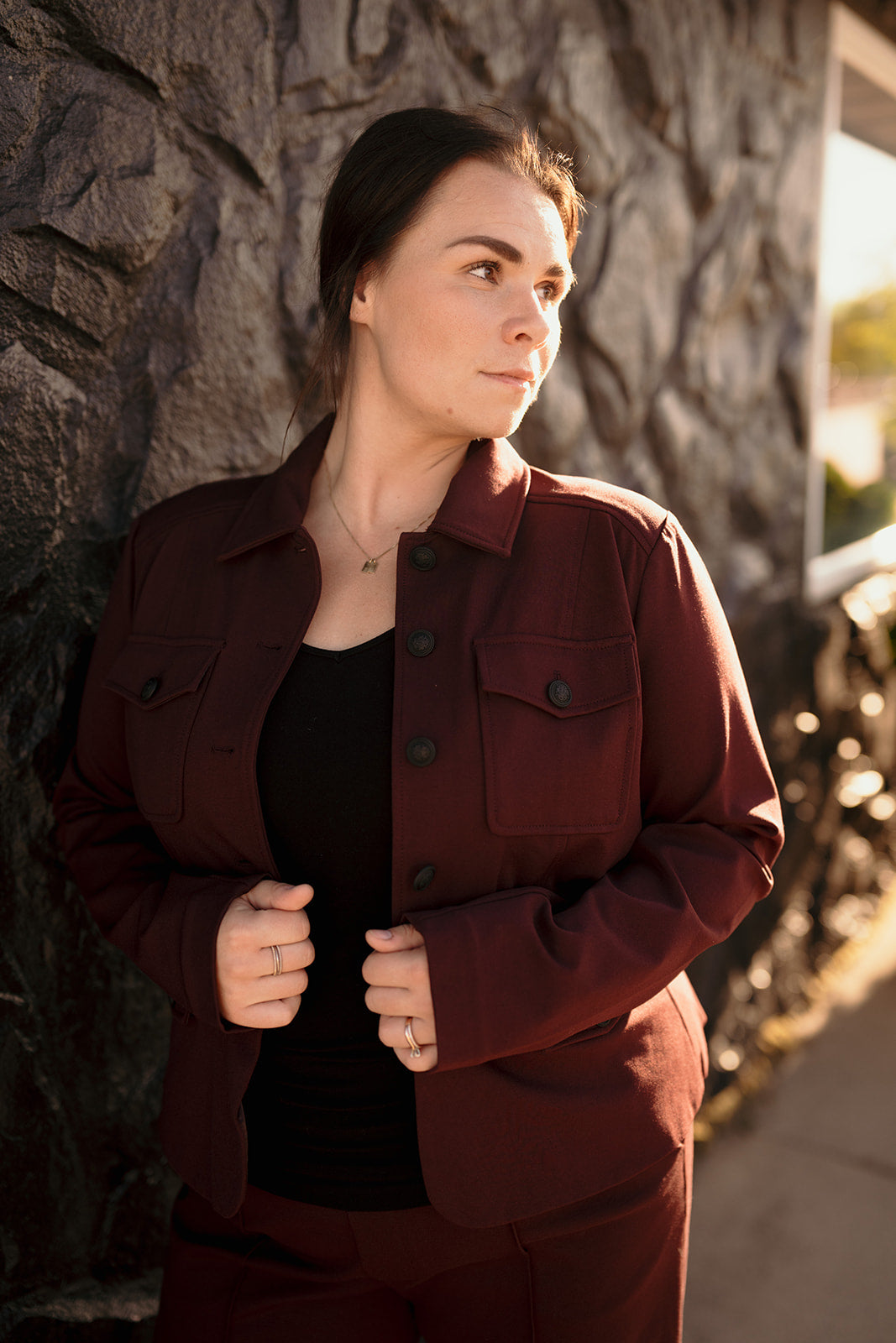 Liverpool Dark Oxford Peplum Jacket