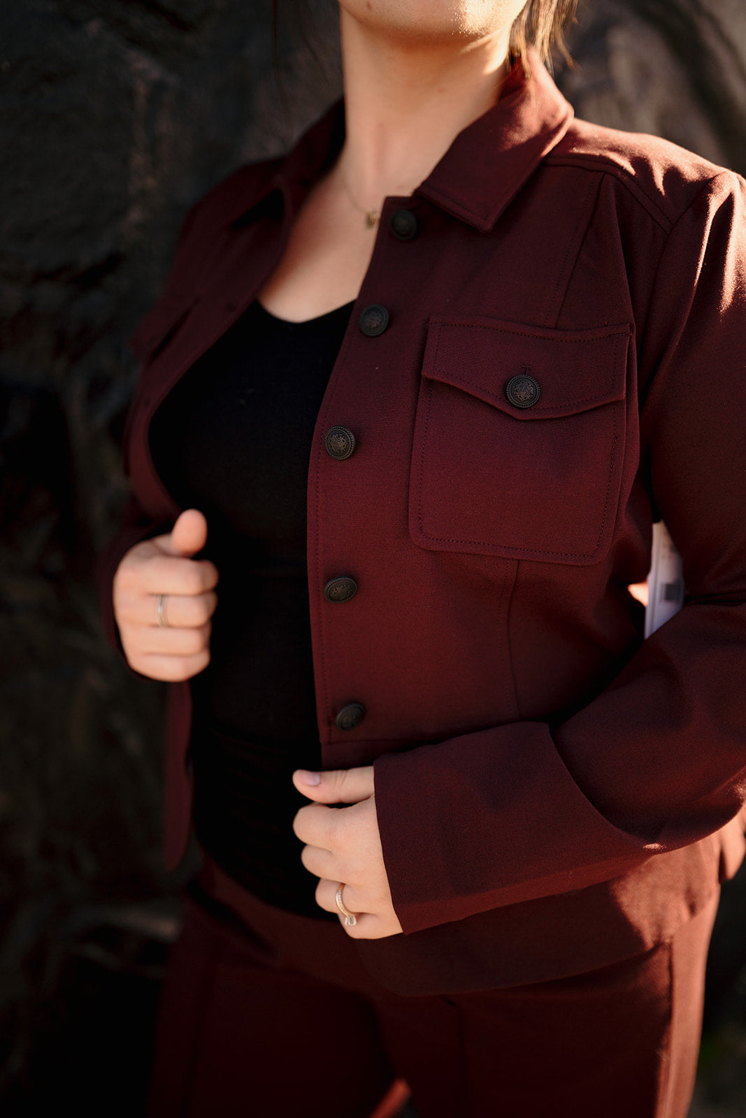 Liverpool Dark Oxford Peplum Jacket