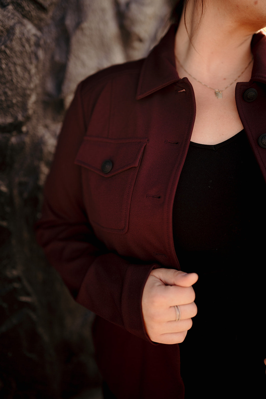 Liverpool Dark Oxford Peplum Jacket