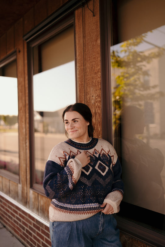 Tribal Mock Neck Sweater