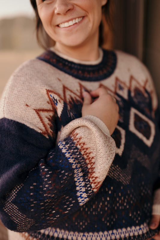 Tribal Mock Neck Sweater
