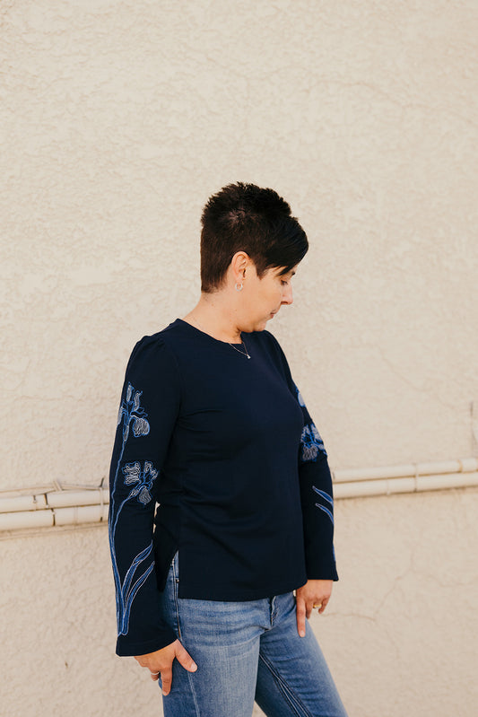Tribal Embroider Crew Shirt