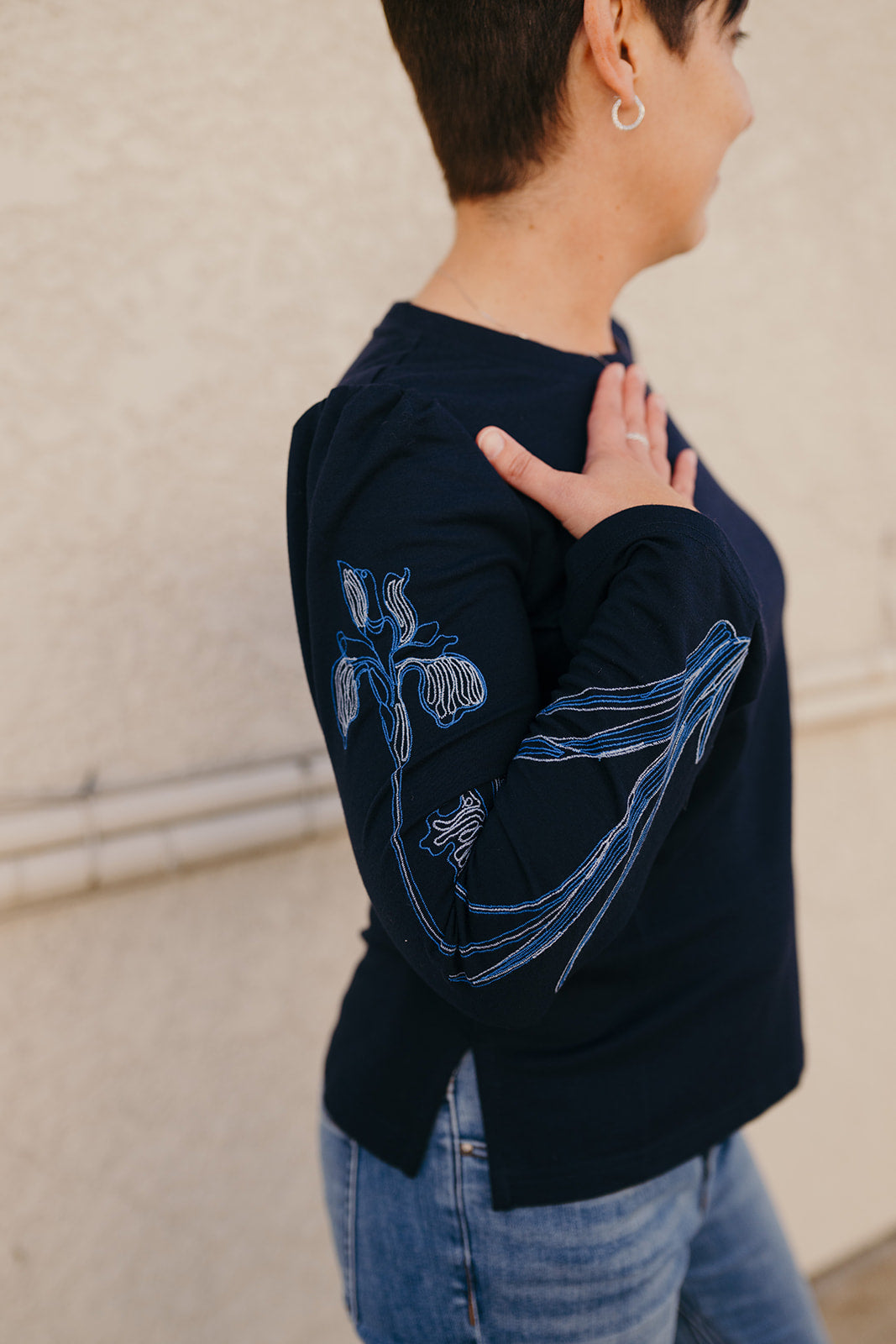 Tribal Embroider Crew Shirt