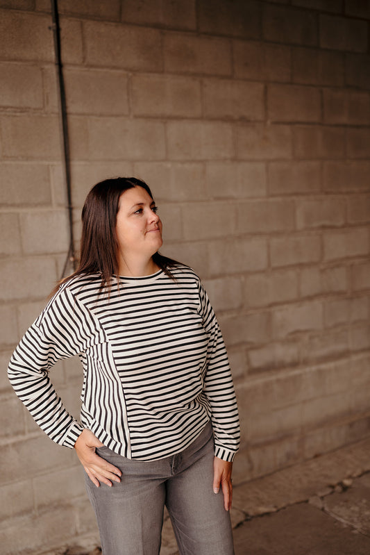 Tribal Black Stripe Long Sleeve Tshirt