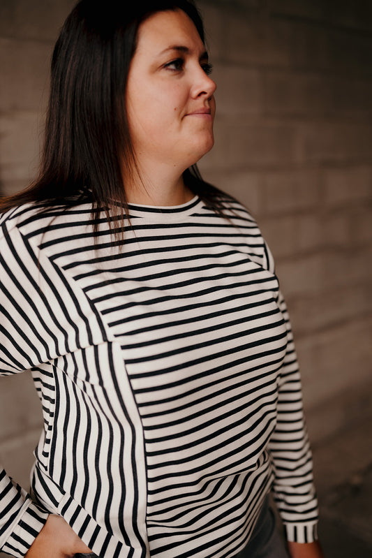 Tribal Black Stripe Long Sleeve Tshirt