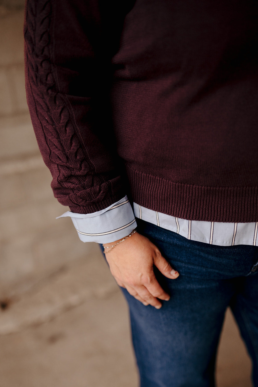 Tribal Cable Sleeve Sweater
