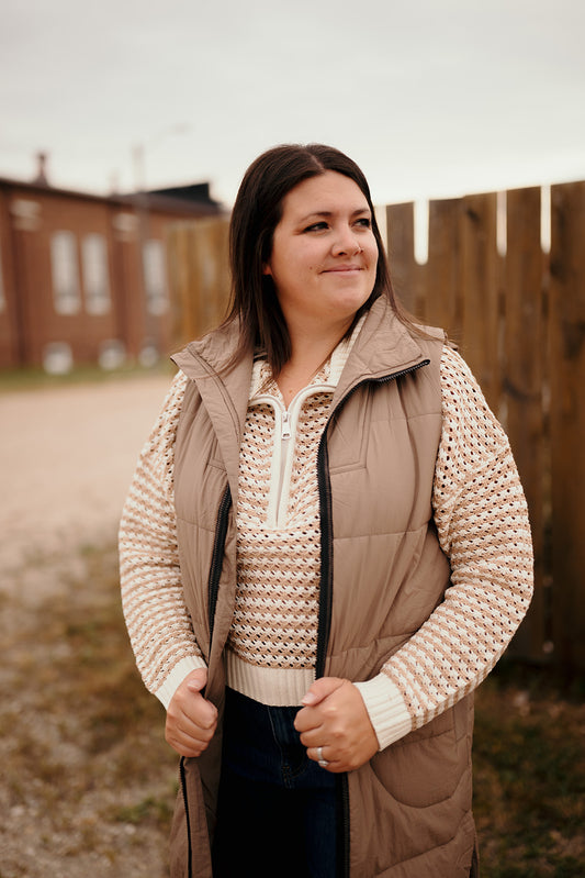 Tribal Long Quilted Vest