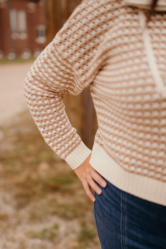 Elan 1/4 zip Natural Cardigan