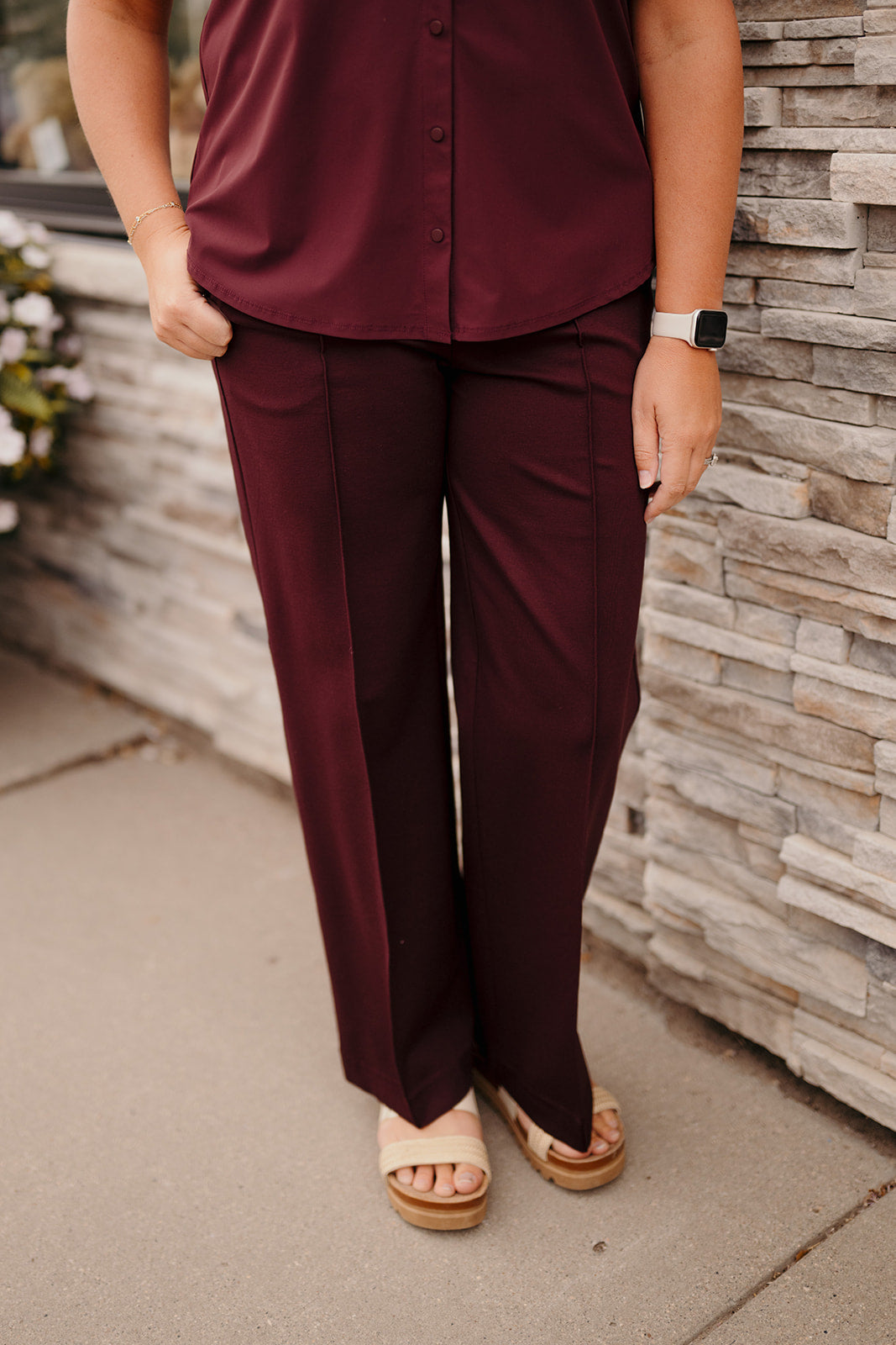 Liverpool Wide Leg Trouser Oxblood