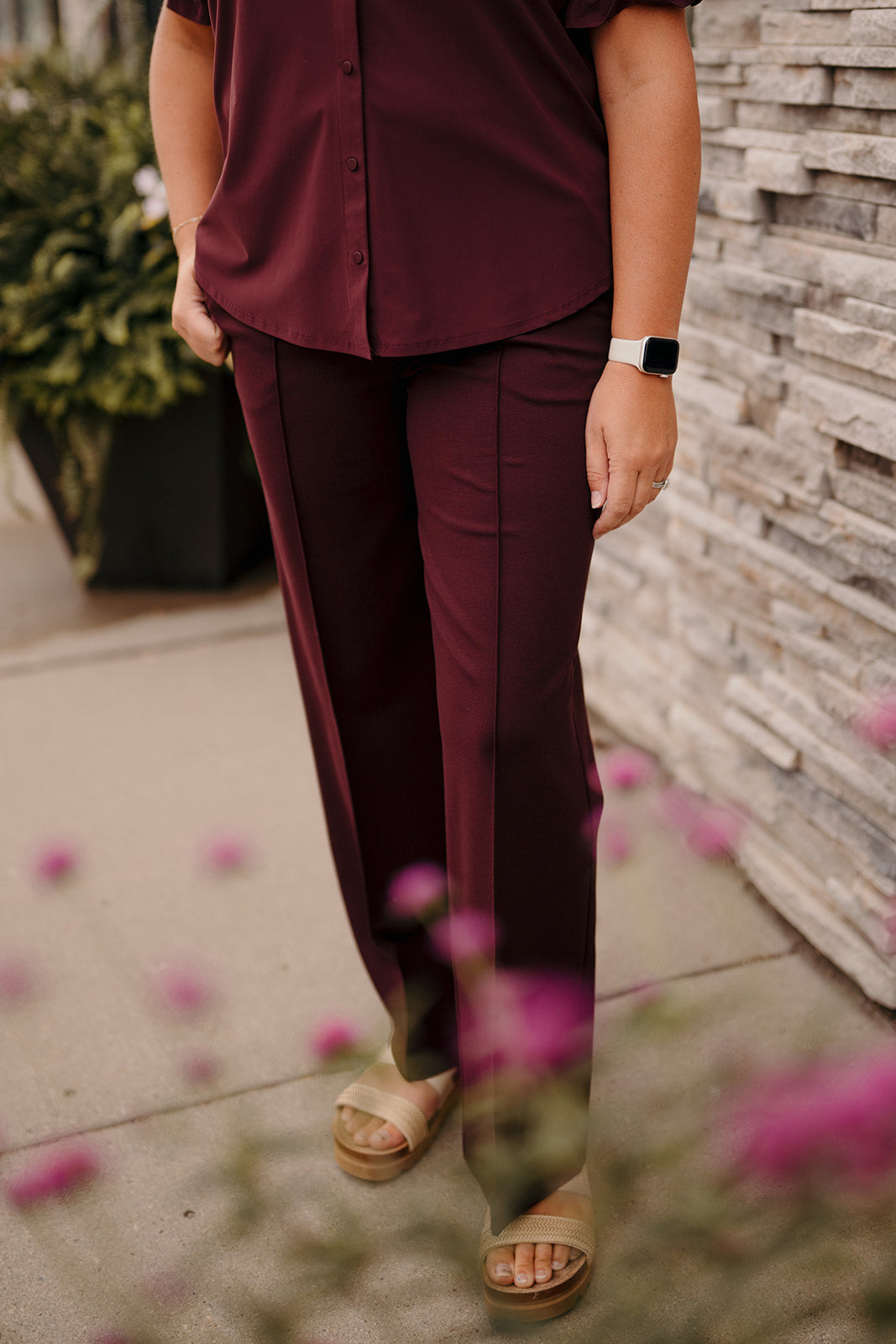 Liverpool Wide Leg Trouser Oxblood