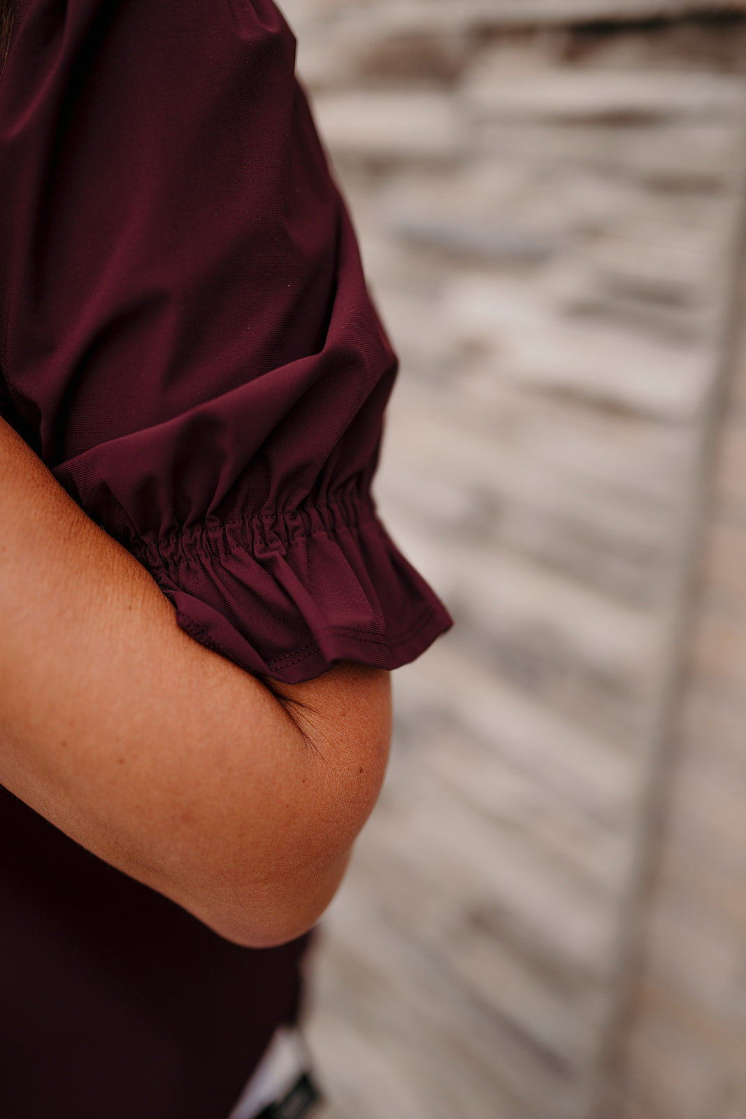 Liverpool Puff Sleeve Blouse Oxblood