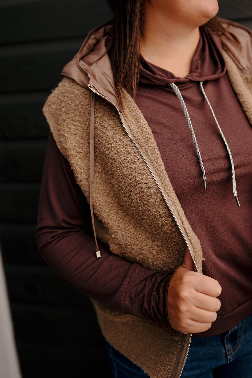 DEX Hooded Boucle Vest