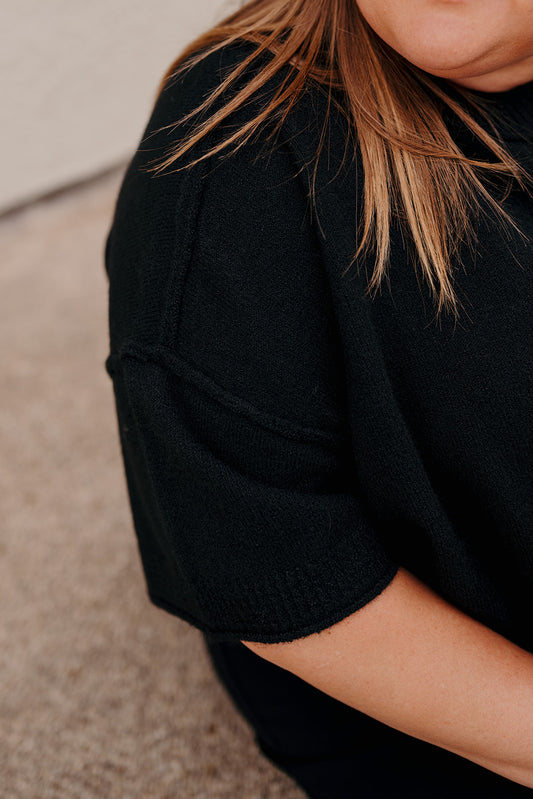 Tribal Black Elbow Sleeve Sweater