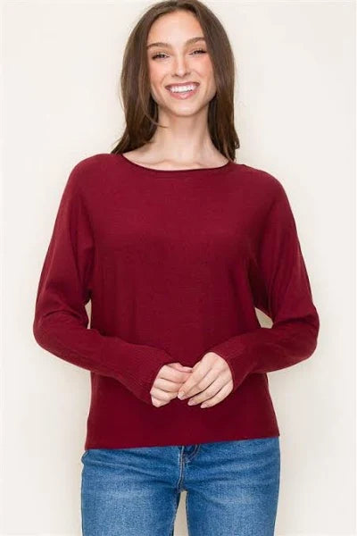 Wine Dolman Sweater