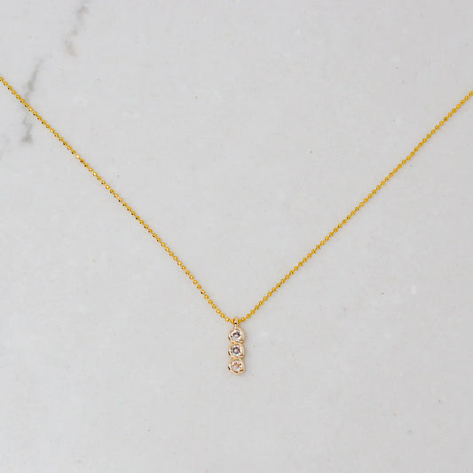 Pave Three Drop Necklace