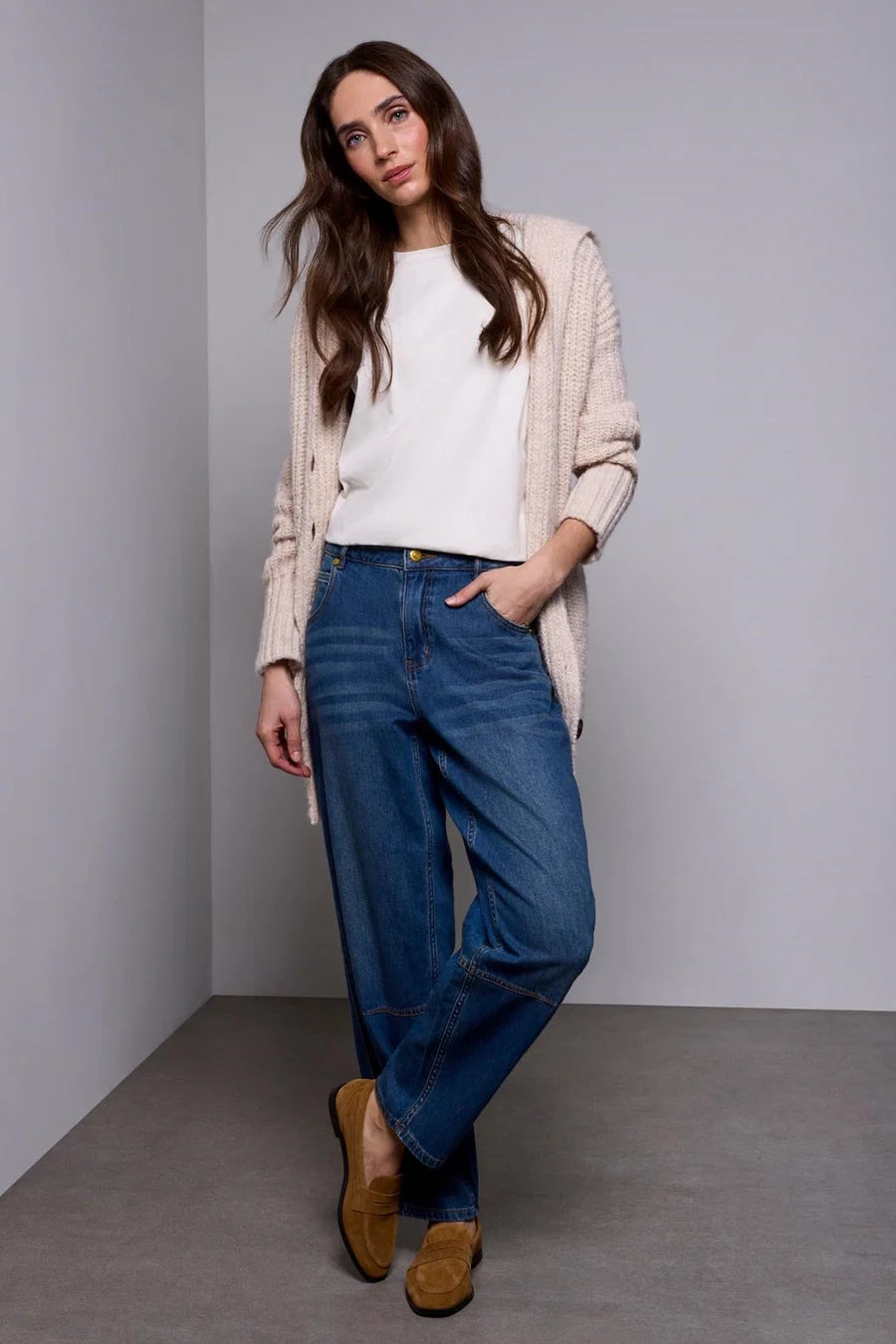 Tribal Oversized Cream Cardigan