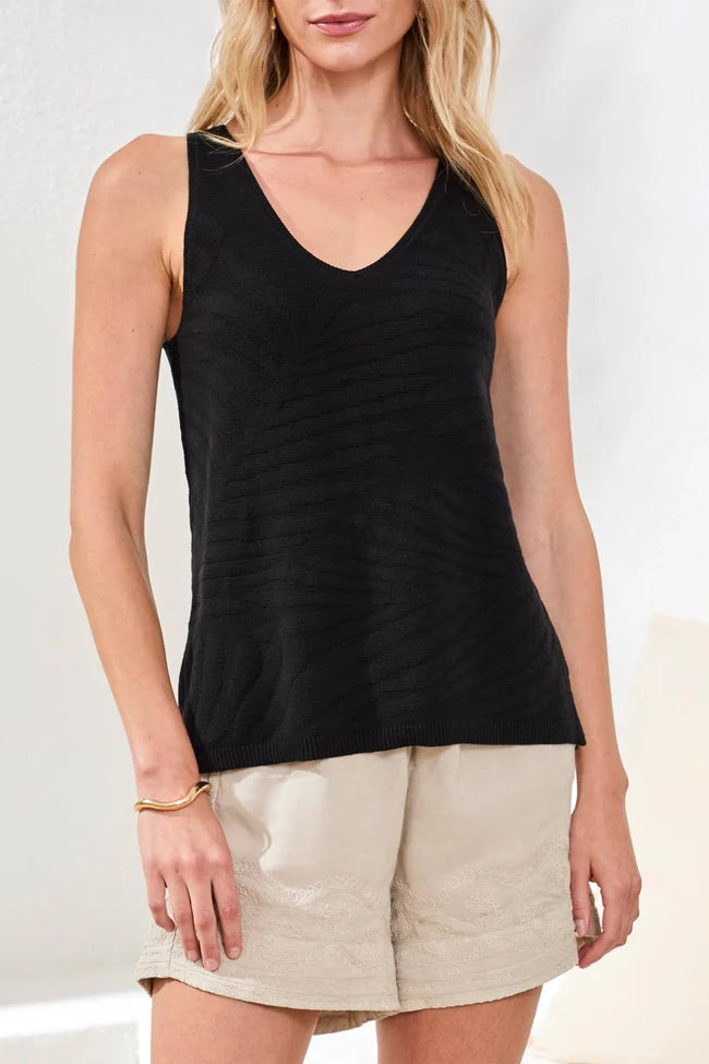 Tribal Black Sweater Tank
