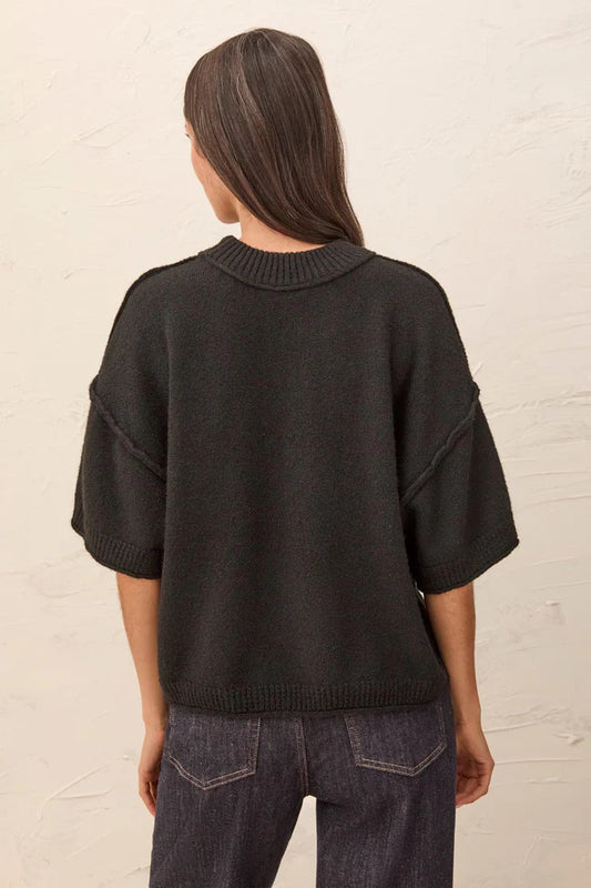 Tribal Black Elbow Sleeve Sweater