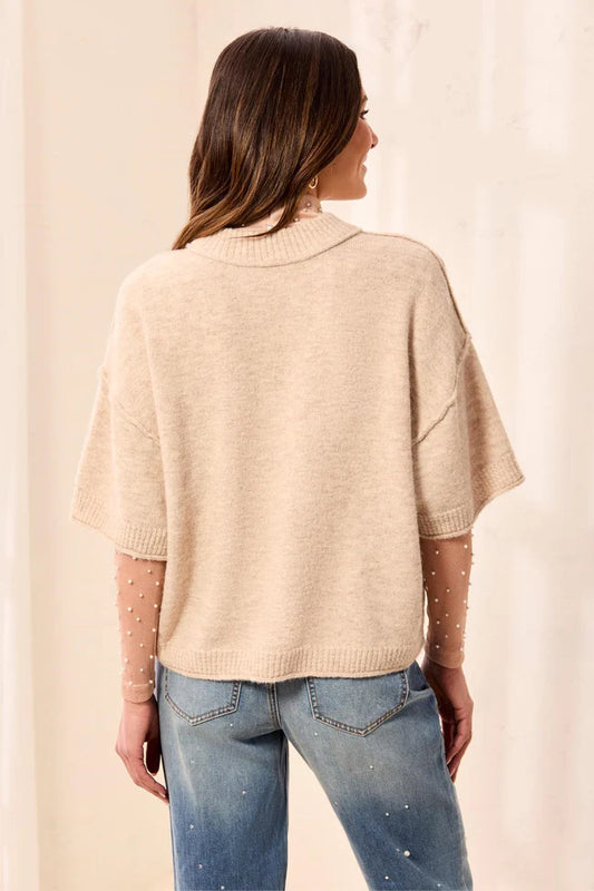 Tribal Pashmina Elbow Sleeve Sweater