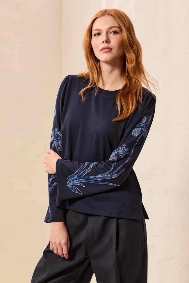 Tribal Embroider Crew Shirt