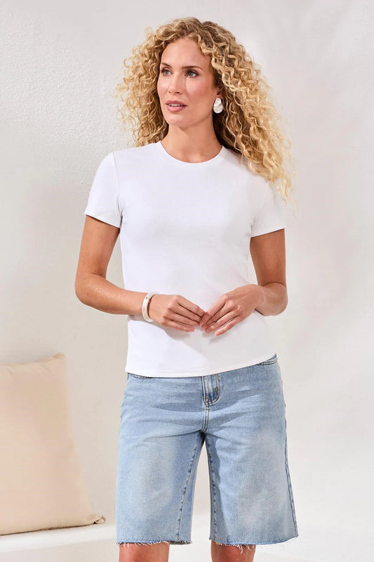 Tribal White Crew Tshirt