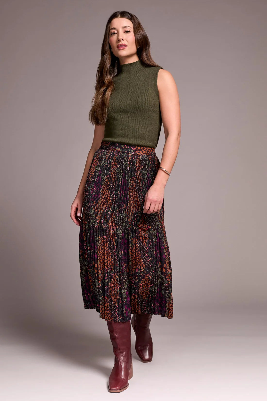 Tribal Plisse Skirt
