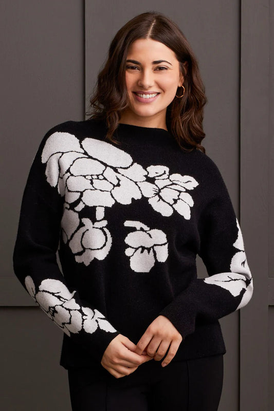 Tribal Funnel Sweater Black