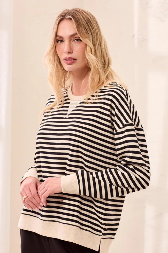 Tribal Black Stripe Sweatshirt