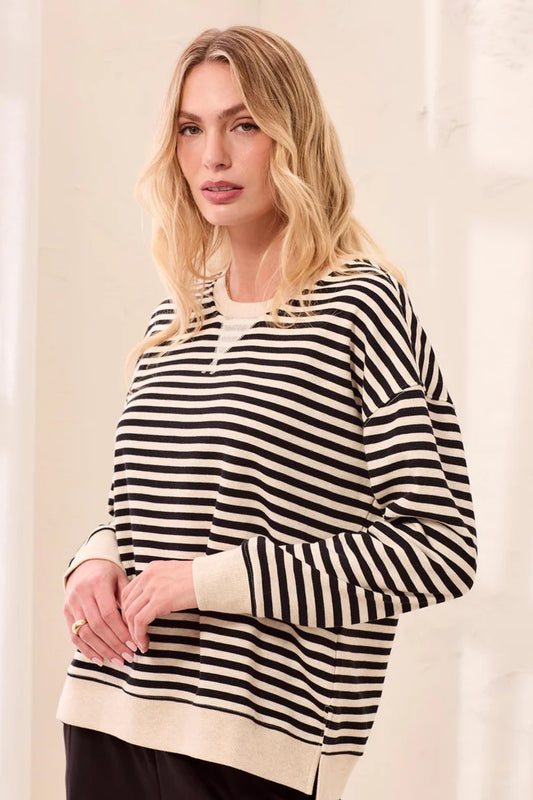 Tribal Black Stripe Sweatshirt