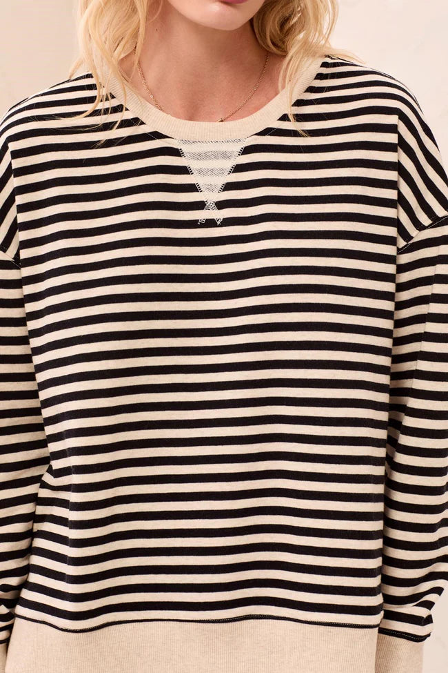Tribal Black Stripe Sweatshirt