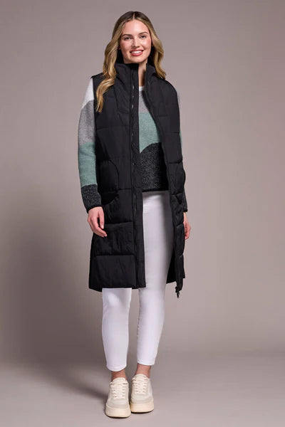 Tribal Black Quilted Vest