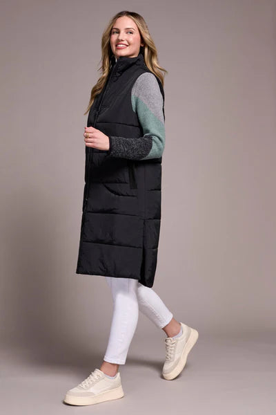 Tribal Black Quilted Vest