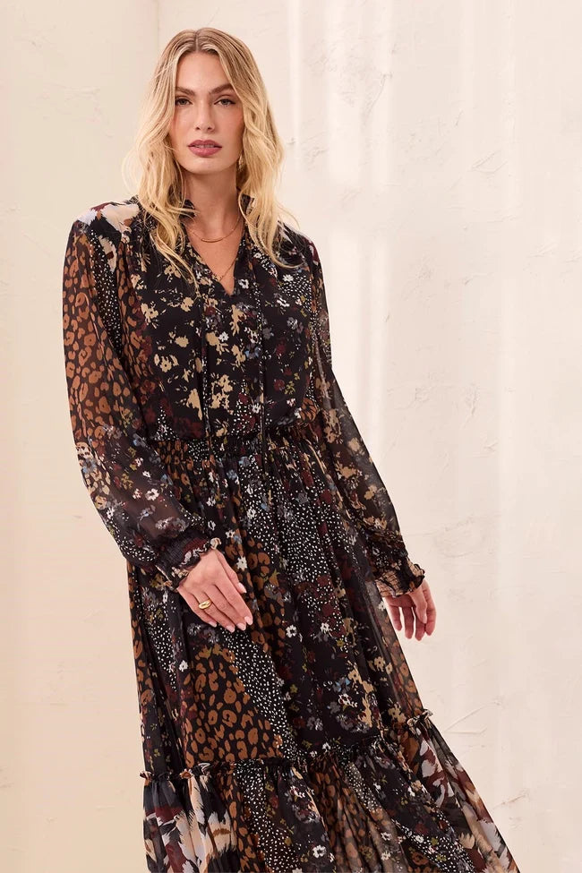 Tribal Mixed Print Dress