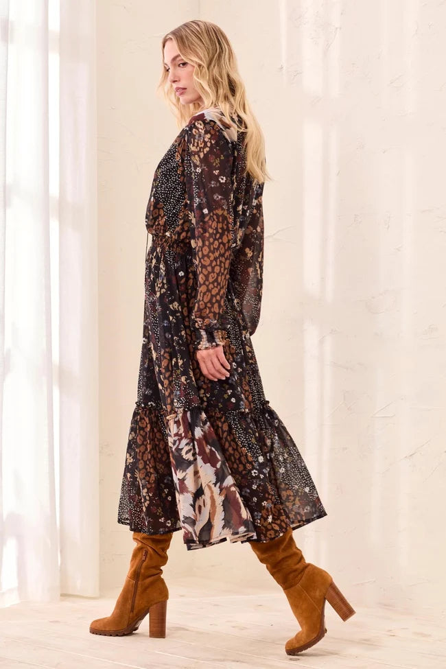 Tribal Mixed Print Dress