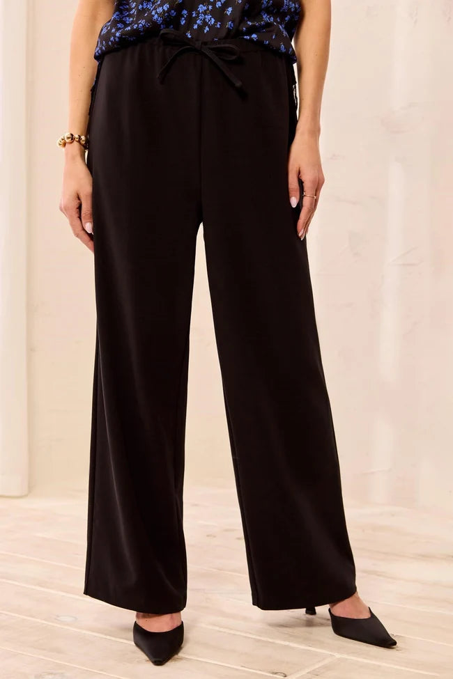 Tribal Black Drawcord Pant