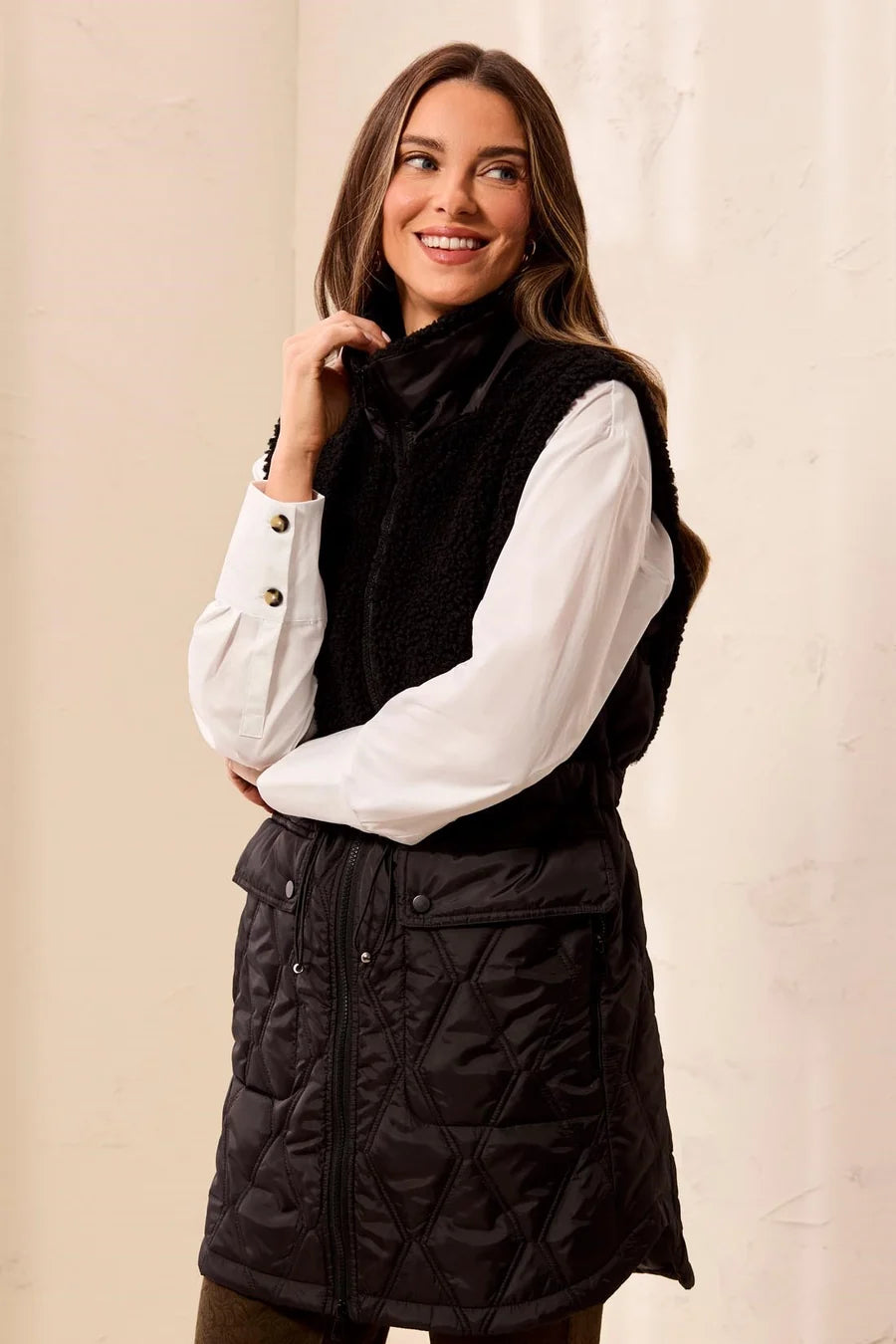 Tribal Mixed Media Long Vest