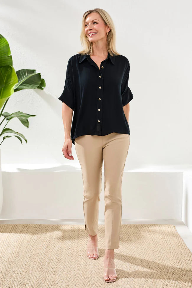 Tribal Black Elbow Sleeve Blouse