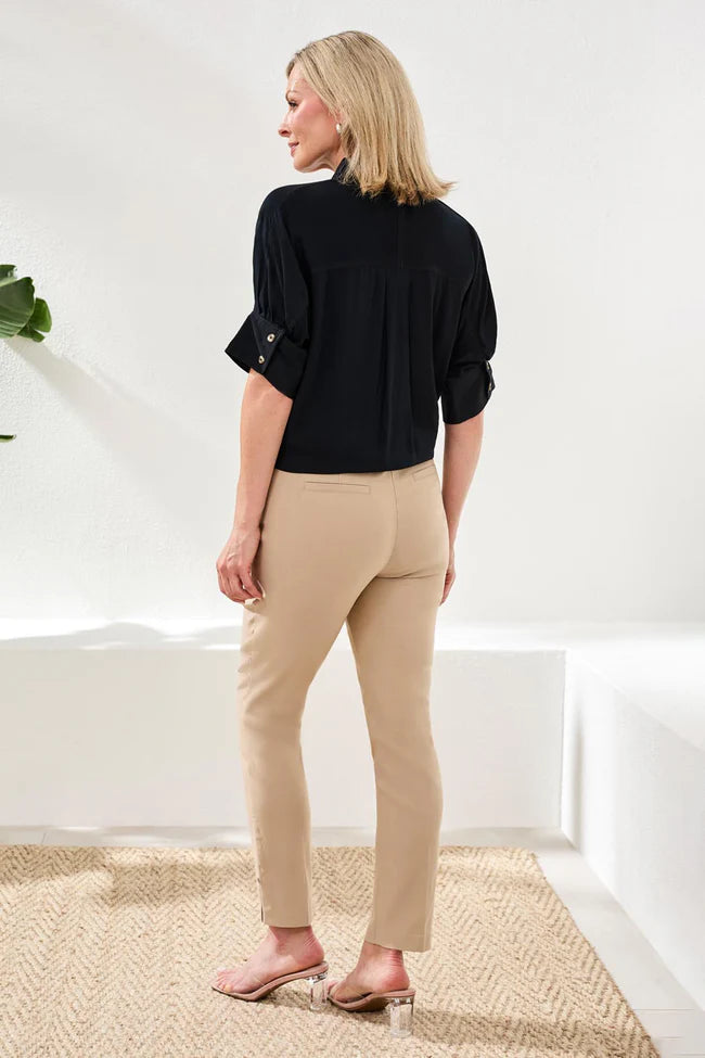 Tribal Black Elbow Sleeve Blouse